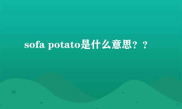 sofa potato是什么意思？？