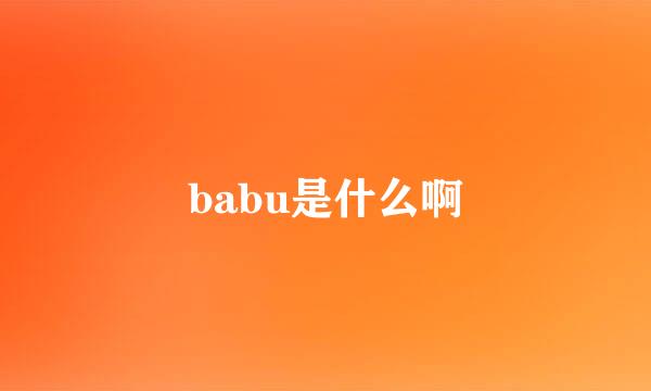 babu是什么啊
