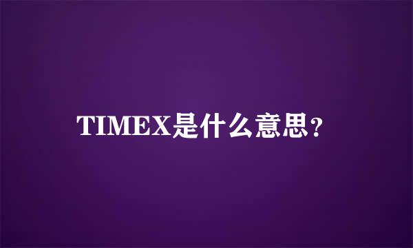 TIMEX是什么意思？